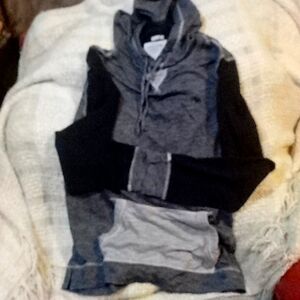 Abercrombie and Fitch hoodie Blue Grey patched  Size Medium  Never been worn